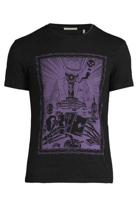 BLACK T-SHIRT WITH CARD GAME BLACK 3
