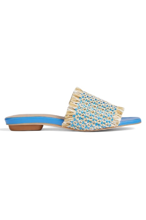 FLS MEERA WOVEN RAFFIA BLUE/CREAM 1
