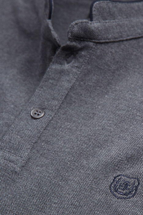 SHORT-SLEEVED POLO SHIRT WITH PIPING DETAIL GREY-NAVY 7