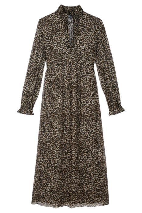 LONG-SLEEVED FLARE DRESS LEOPARD 1