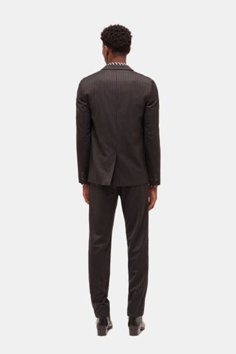 CLASSIC PIPPING COLLAR SUIT JACKET BLACK GREY 2