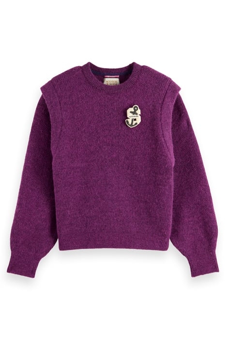 SHOULDER DETAIL CREW NECK PULLOVER BOYSENBERRY 3