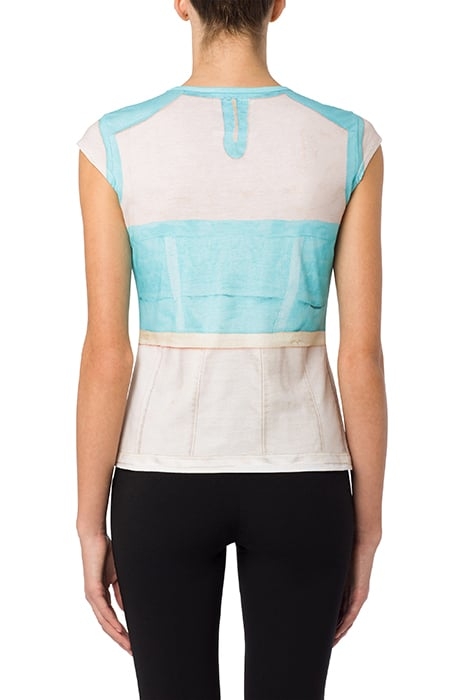 INSIDE OUT TROMPE-L'ŒIL JERSEY T-SHIRT BLUE 2