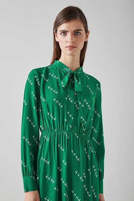 DR BRIDGET PETITE DRESS GREEN/CREAM 4