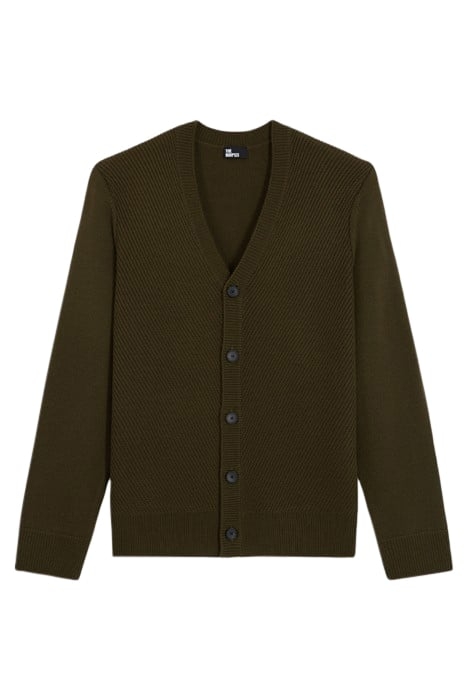 CARDIGAN WITH POINT DETAILS KAKI 5