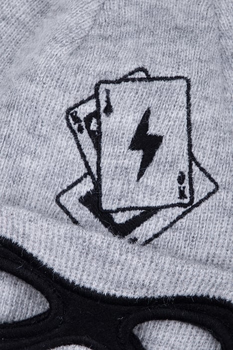 BABY BOYS’ GREY EMBROIDERED KNIT BEANIE WITH CUT-OUT MASK 3