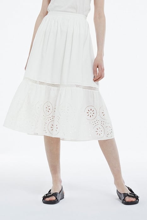 LONG SKIRT WITH EMBROIDERY WHITE 1