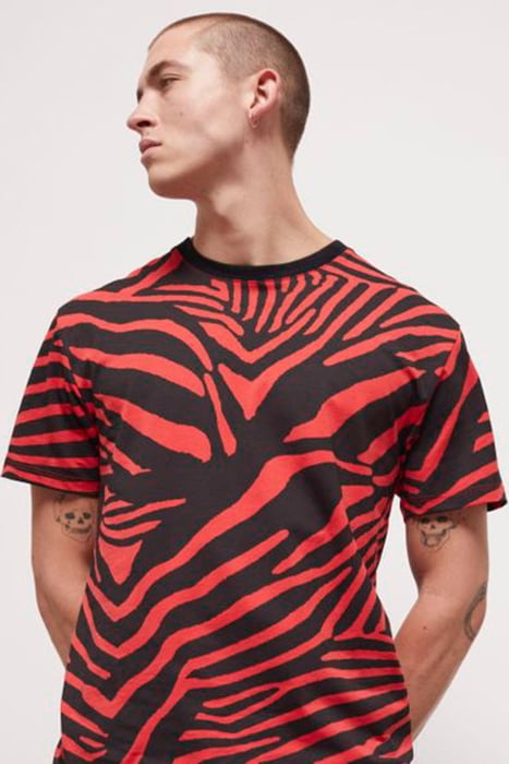MC ALLOVER ZEBRA T-SHIRT RED / BLACK 2