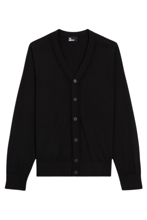 BUTTON FRONT CARDIGAN WITH STITCH DETAILS AT THE COLLAR BLAC 5