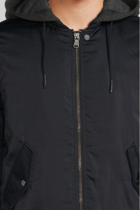 NAVY NYLON BOMBER JACKET WITH DETACHABLE HOOD NAVY 4