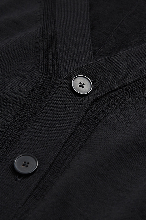 BUTTON FRONT CARDIGAN WITH STITCH DETAILS AT THE COLLAR BLAC 7