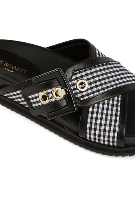 RORY BUCKLE FOOTBED BLACK/WHITE 4