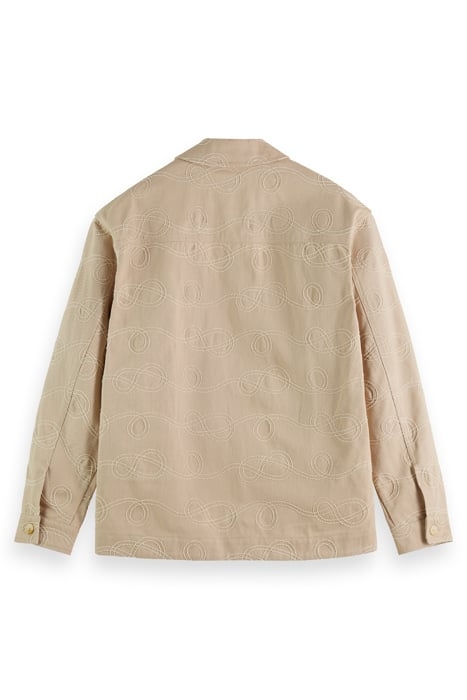 ROBE JACQUARD TWILL OVERSHIRT JACKET PEBBLE 2