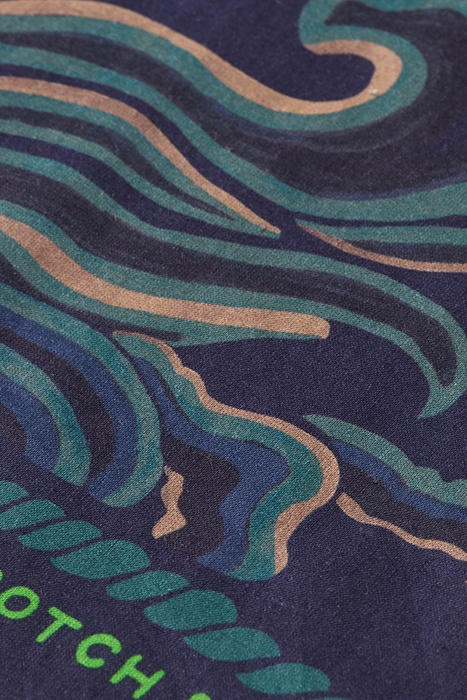 PRINTED COTTON BANDANA NAVY BLUE 3