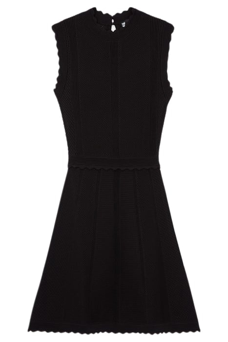 SHORT SLEEVELESS KNIT DRESS BLACK 1
