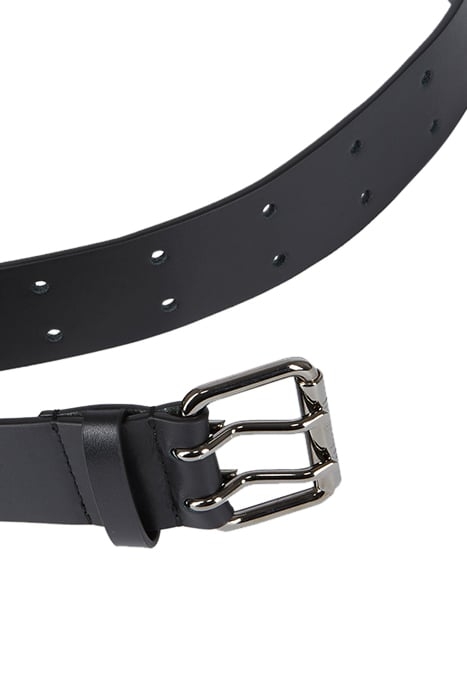 LEATHER BELT WITH DOUBLE PIN BUCKLE BLACK 4