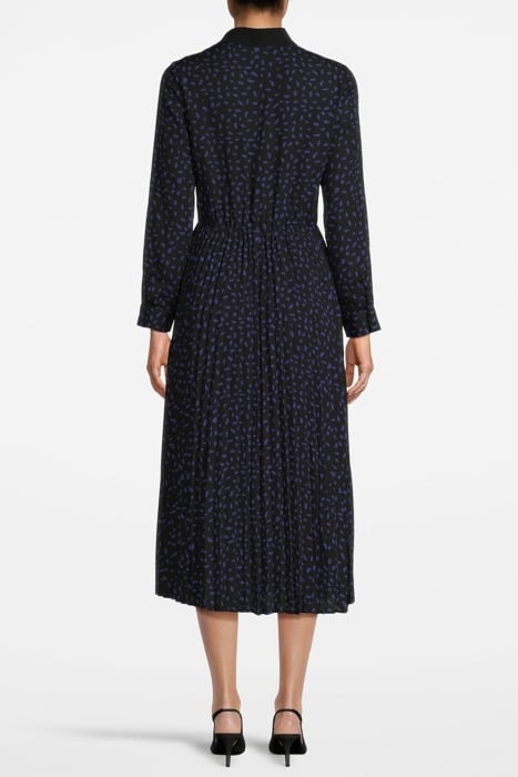 BLACK NEW-LOOK POLKA DOT PRINT PLEATED LONG DRESS 2