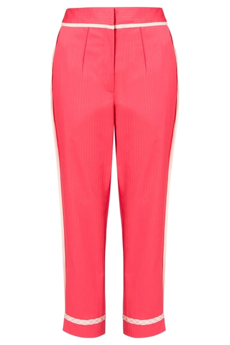SARTORIAL DETAILS HERRINGBONE COTTON TROUSERS PINK 3
