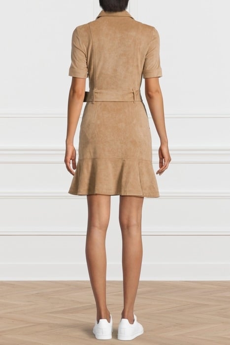 KASIA DRESS TRUFFLE DUST LEATHER MULTI 2