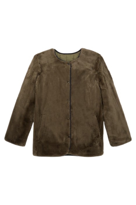 REVERSIBLE FAUX FUR AND NYLON JACKET ALGUE 6