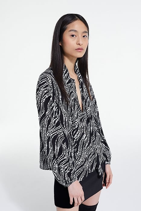 TOP LAVALIERE PEARLS BLACK WHITE 1