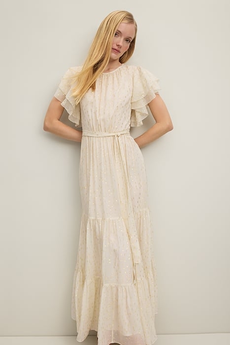 DR LIV JAQUARD MAXI DRESS CREAM 3