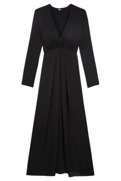 LONG DRESS WITH LONG SLEEVES NECKLINE BLACK 3