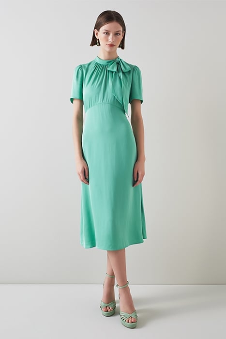 DR KLINE - TIE NECK SATIN JADE 2