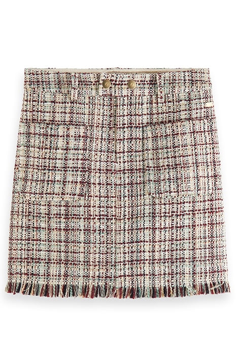 BOUCLE TWEED HIGH RISE MINI SKIRT ECRU LUREX MELANGE 3