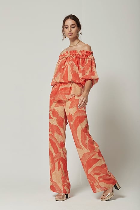 LUREX JACQUARD JATEO BLOUSE ORANGE-8 1