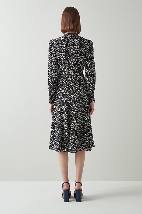 DR MORTIMER TIE NECK BLACK/WHITE 2