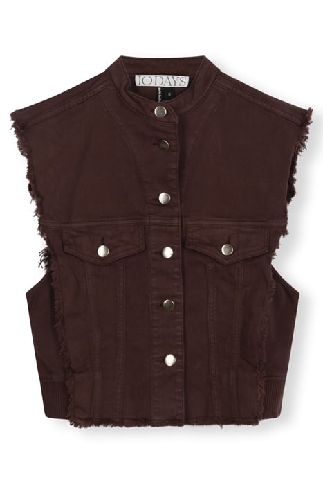 CROPPED TWILL GILET 4