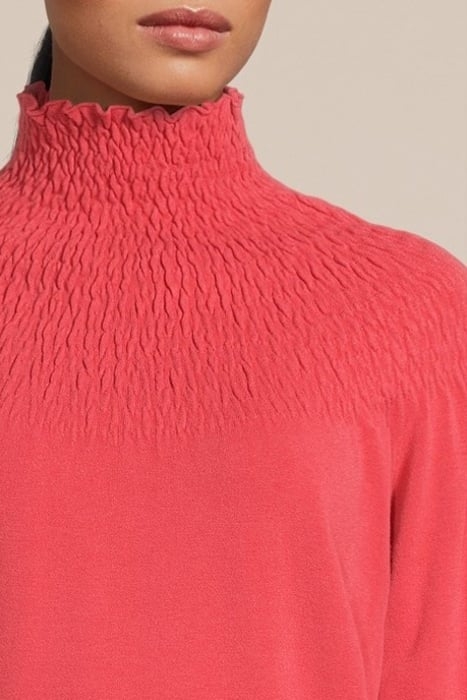 SMOCKED SWEATER BASIC KNIT ROUGE 4