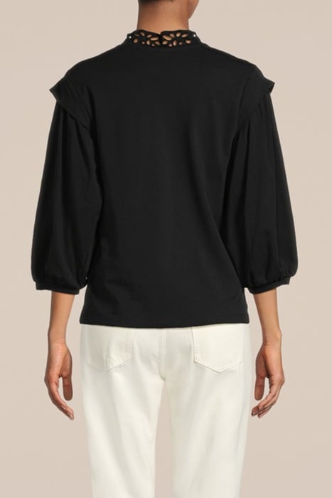 JERSEY TOP 3/4 SLEEVE JERSEY AND EMBROIDERY MIC BLACK 2