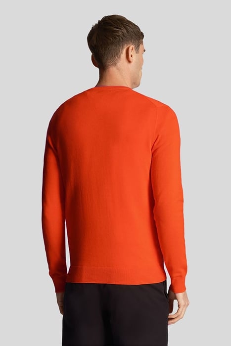 COTTON CREW NECK JUMPER TANGERINE TANGO 2