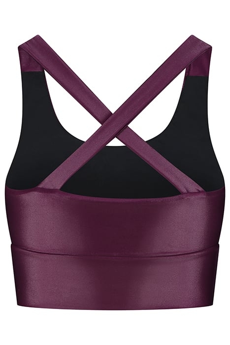 SARAH CROSS TOP SHINE BURGUNDY 2