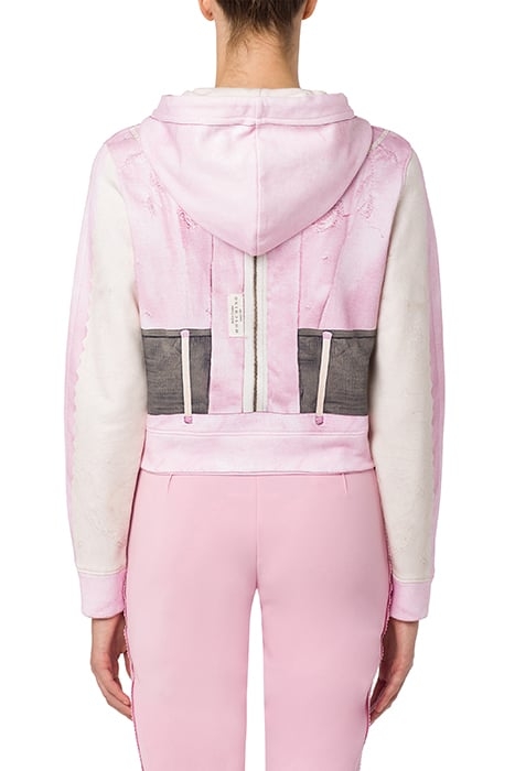 INSIDE OUT TROMPE-L'ŒIL HOODIE PINK 2