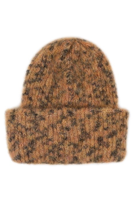 KNITTED BEANIE LEOPARD SADDLE BROWN 3