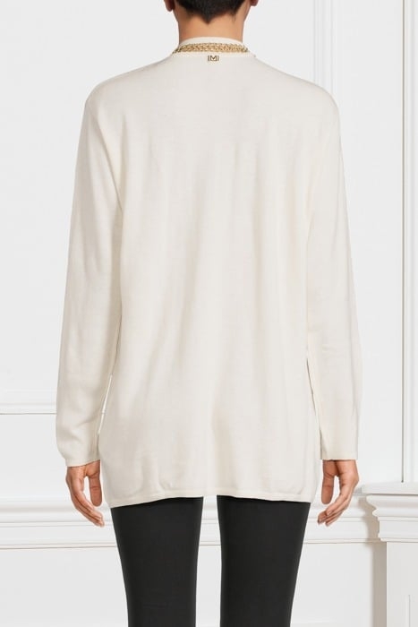 JULIA CHAIN LONG CAR PALE CARDIGAN PEARL 2