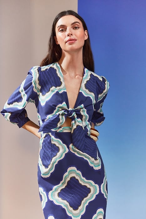 DR DANIELA- TIE FRONT KAF NAVY MULTI 6