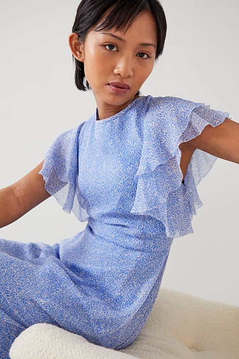 AGNES GEORGETTE MIDI DRESS LIGHT BLUE 4