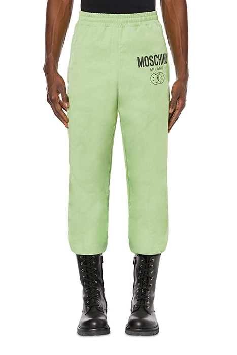 DOUBLE SMILEY® LOGO TECHNICAL NYLON JOGGERS GREEN 1
