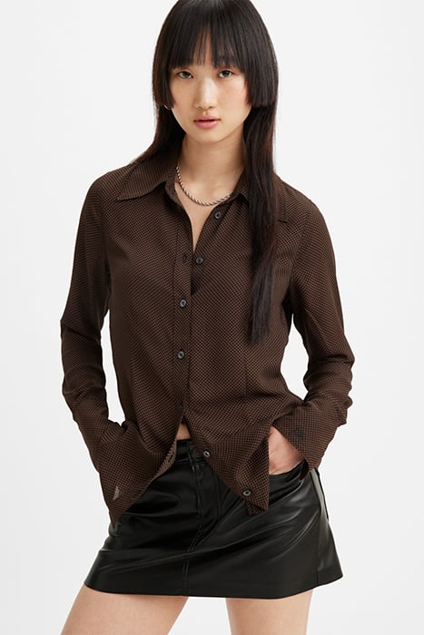 MAEVE BUTTON-DOWN SHIRT BROWN 3