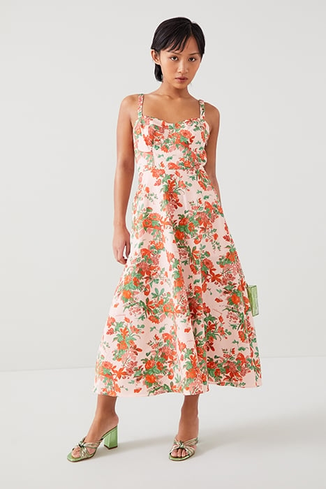 LUCY NEON MIDI DRESS PINK 1