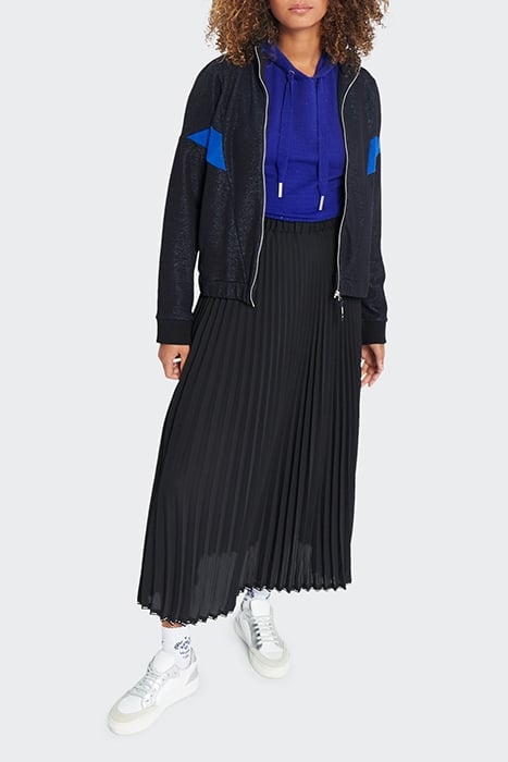 SAPPHIRE BLUE LUREX KNIT HOODED SWEATER BLUE 3