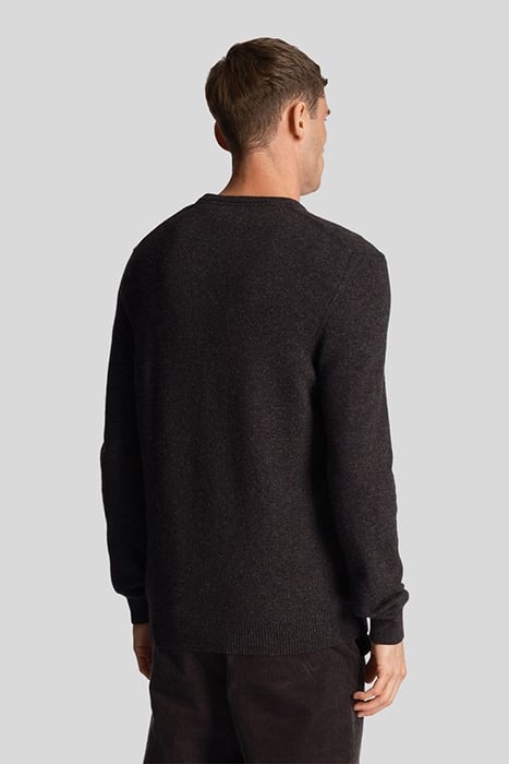 CREW NECK LAMBSWOOL BLEND JUMPER CHARCOAL MARL 2