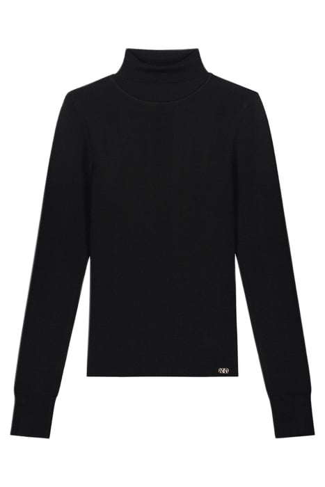 JOLIE ROLL NECK BUTTON TOP BLACK 2
