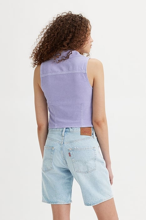 DENIM SLEEVELESS TOP IN LAVENDER 2