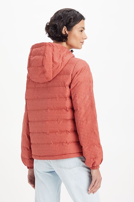 EDIE PUFFER JACKET IN CORAL 2