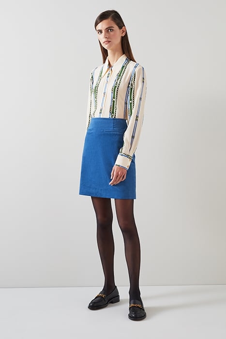DEBORAH CORD MINI SKIRT BLUE 1
